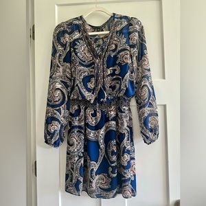 WHBM Blue Paisley Dress 00